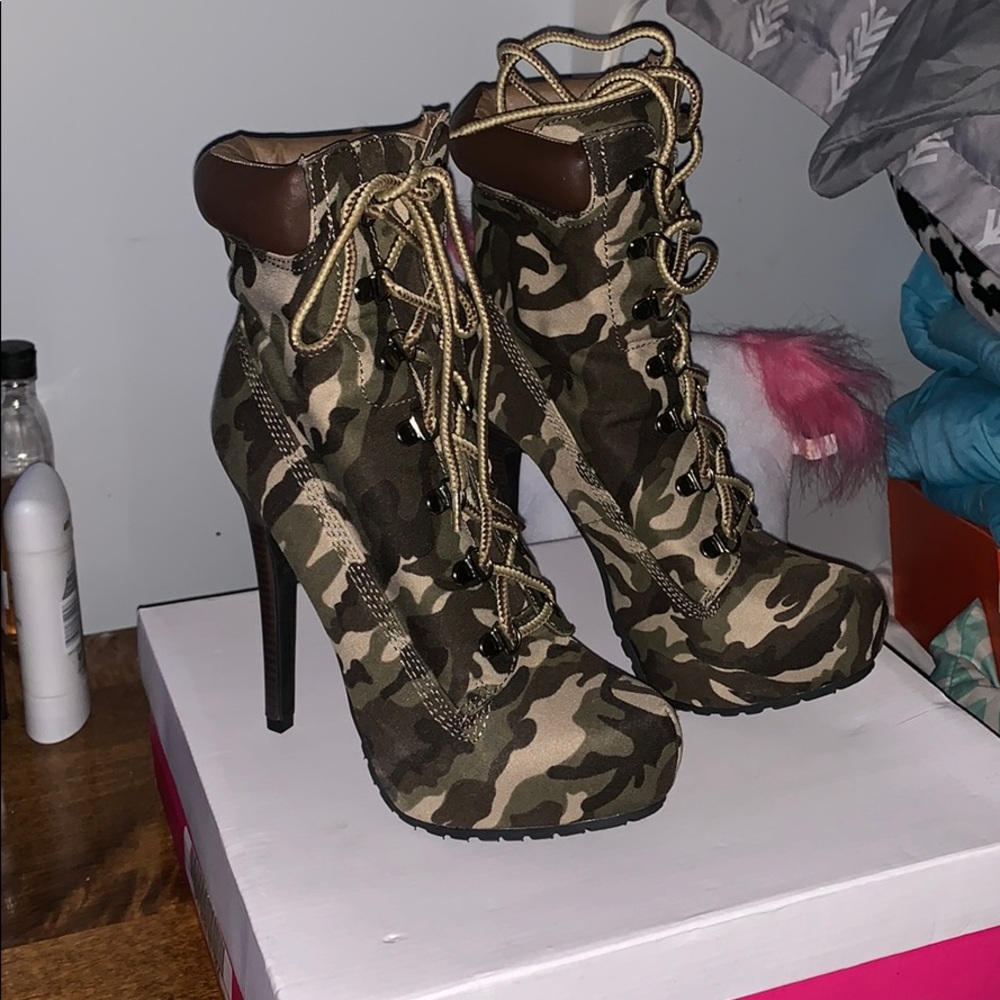 JustFab Camo Booties